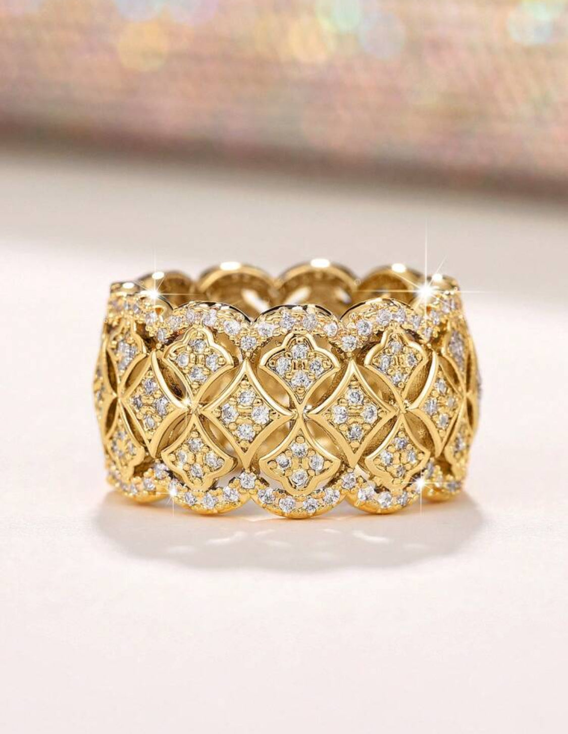 Bague bicolore avec zircon