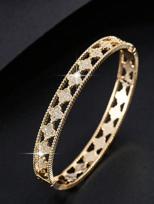 Bracelet Jonc Trèfles Précieux