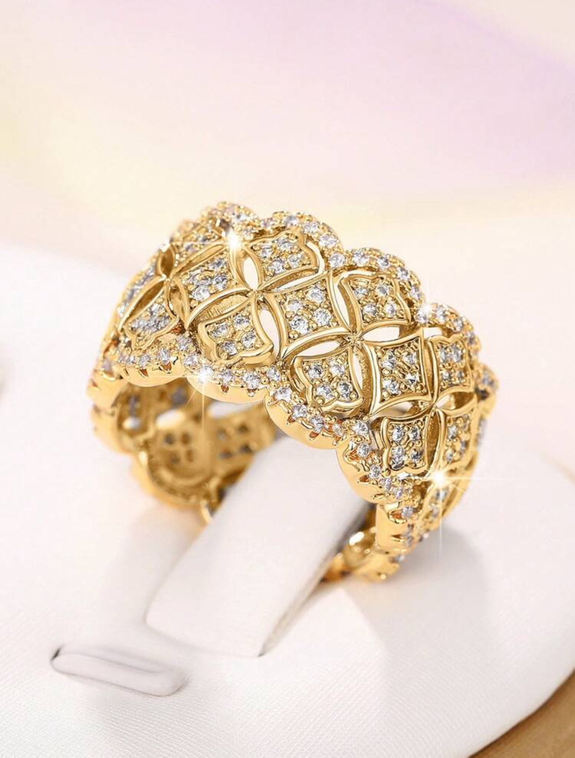 Bague bicolore avec zircon