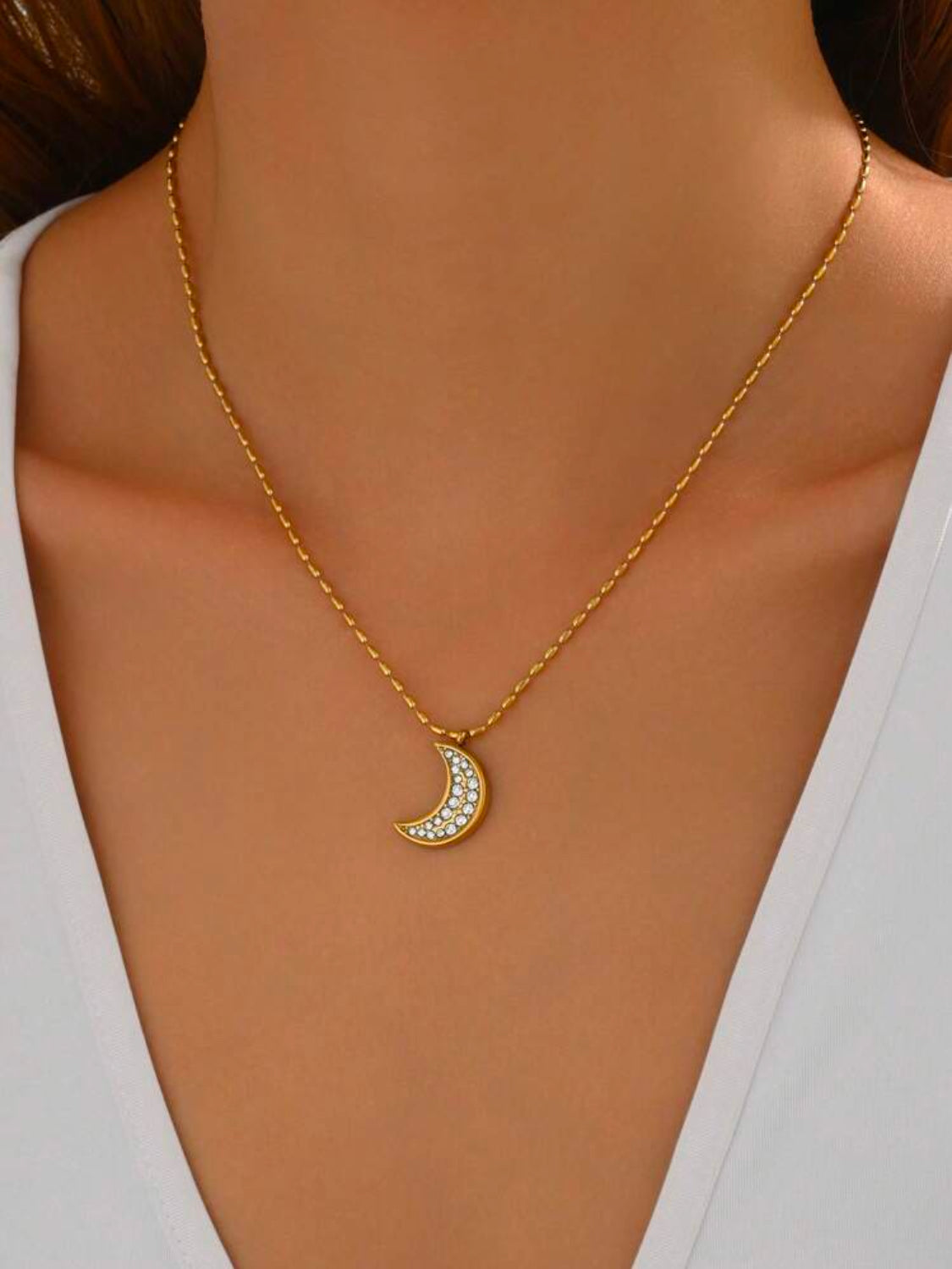 Collier Lune Scintillante