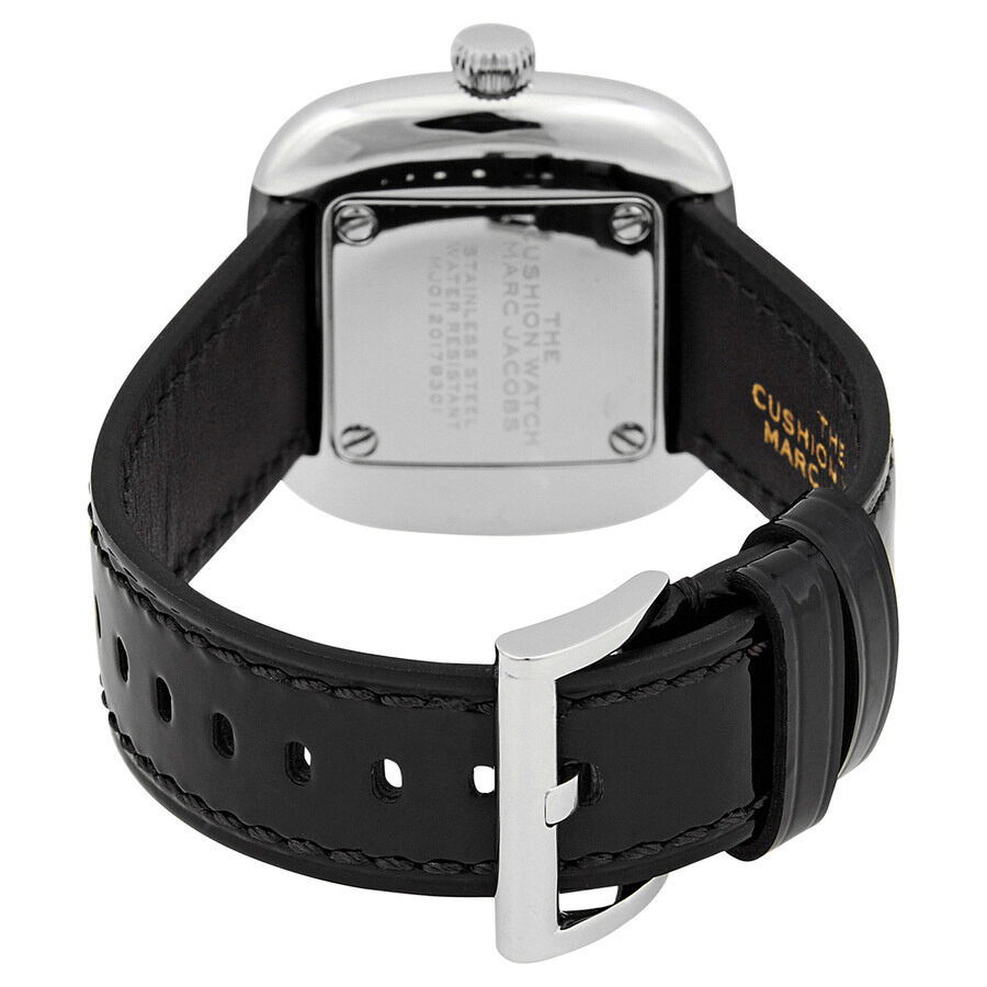 Marc Jacobs - The Cushion Watch - Bracelet Noir Vernis et Argent