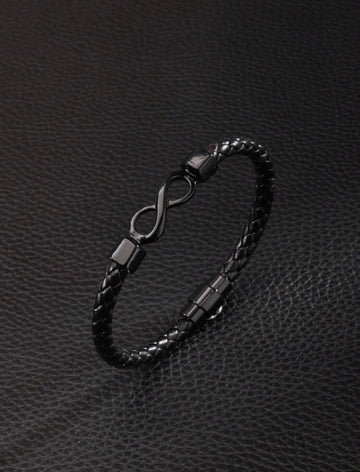 Bracelet en cuir PU et métal avec boucle clip en acier inoxydable