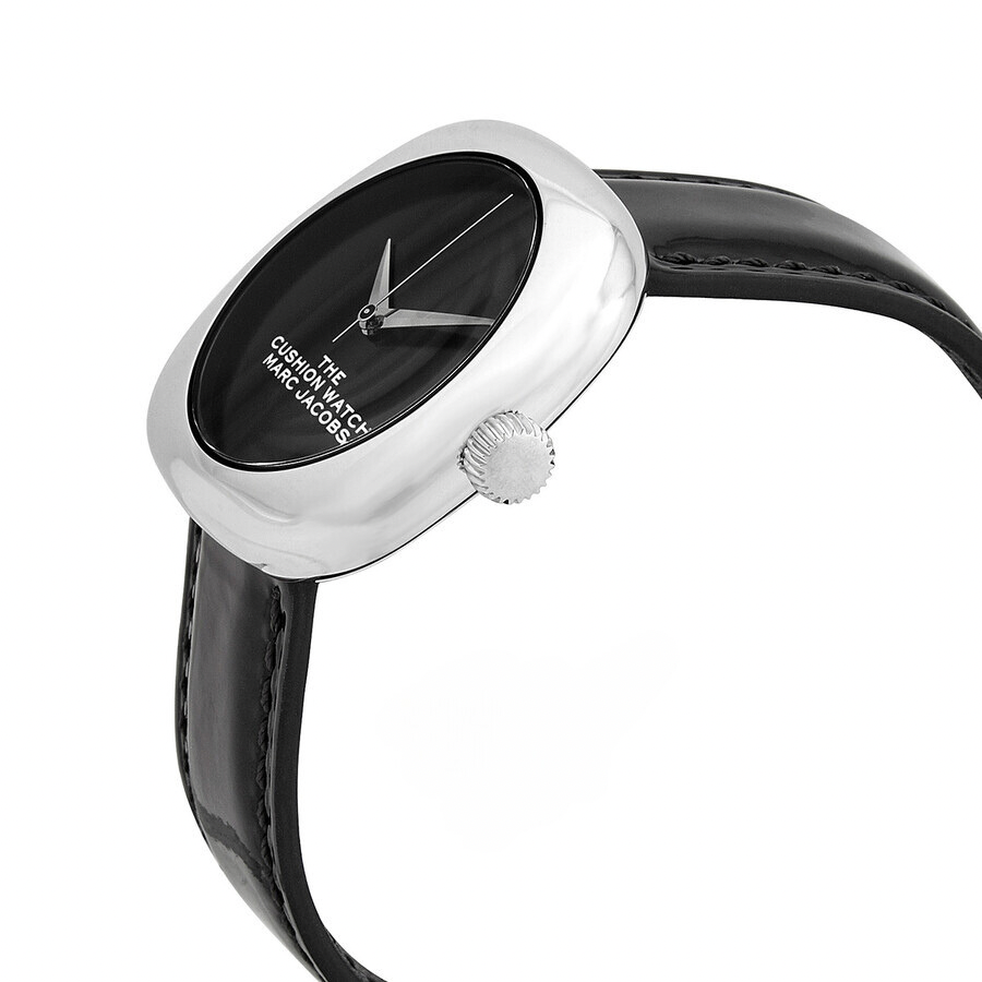 Marc Jacobs - The Cushion Watch - Bracelet Noir Vernis et Argent