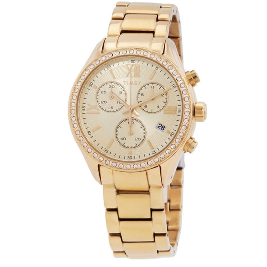 TIMEX Chronograph Quartz Crystal Gold Dial