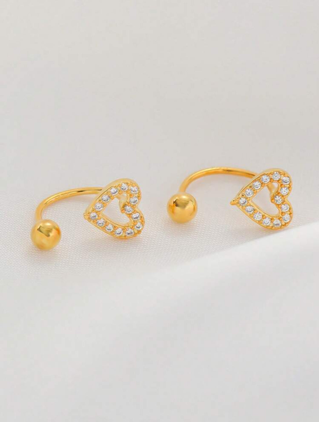 Boucles d'Oreilles Puce en Zircon - Collection C-Shape