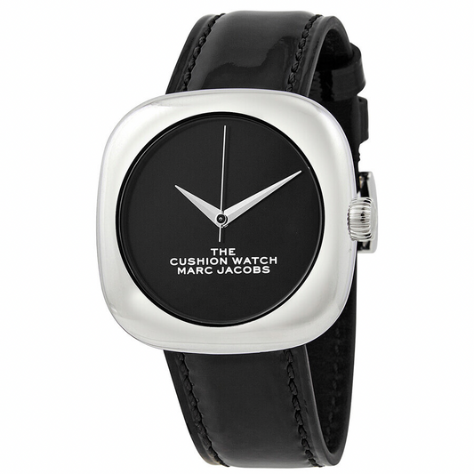 Marc Jacobs - The Cushion Watch - Bracelet Noir Vernis et Argent