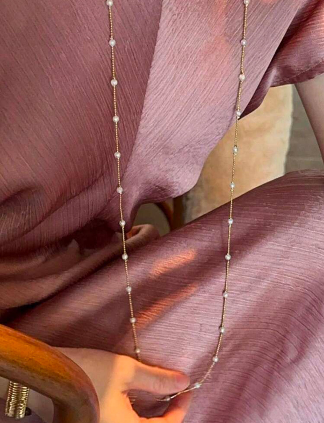 Collier Long Perles Nacrées