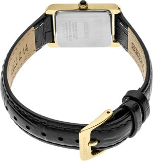 SEIKO Essentials| Boîtier rectangulaire or pour dames