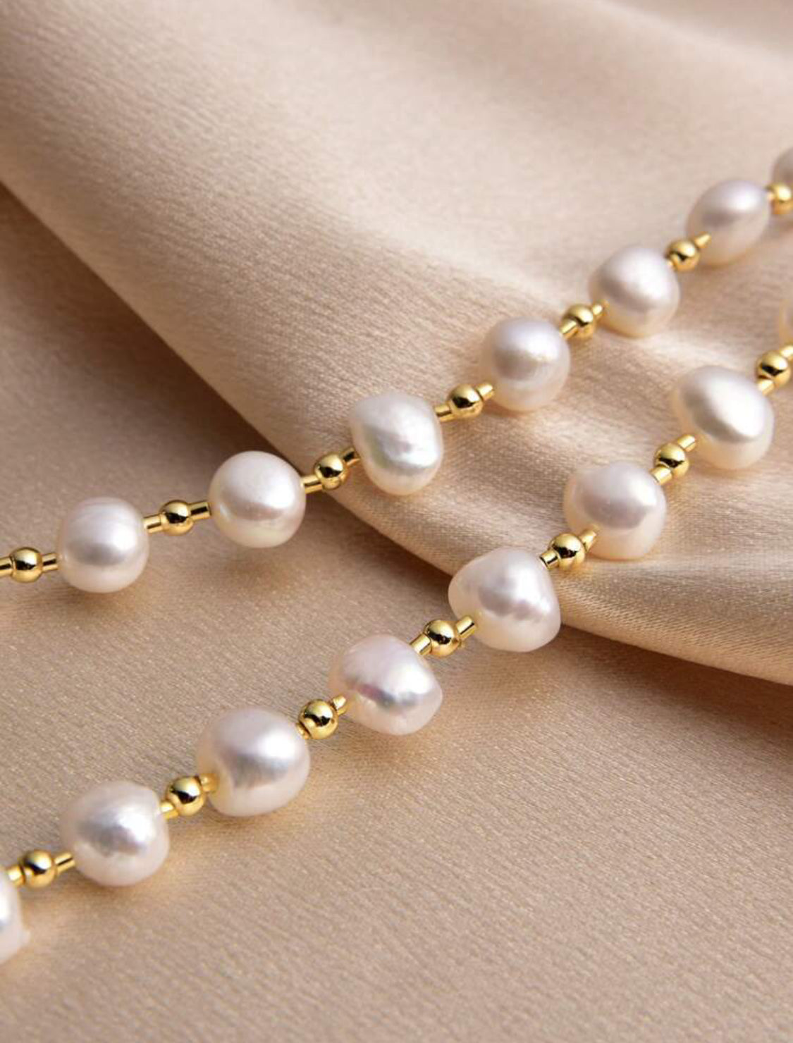 Collier perles blanches