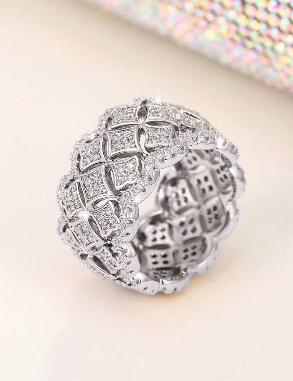 Bague bicolore avec zircon